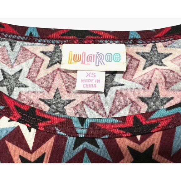 LulaRoe T-shirt Dress All Over Stars Print Flowy Knee Length Fun Size XS - Picture 3 of 9